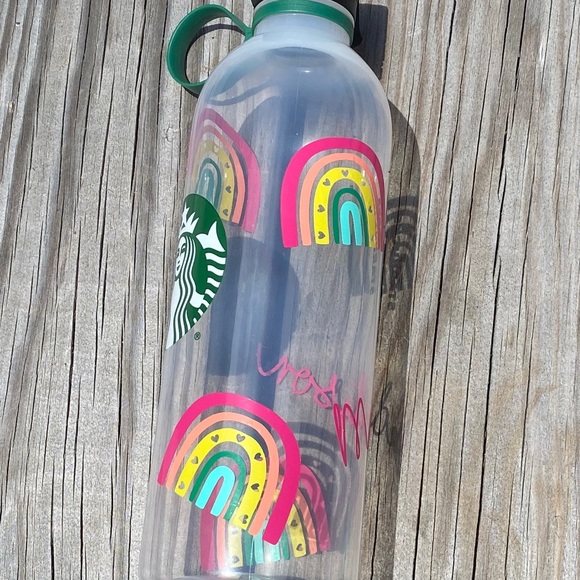 Boho rainbow Starbucks water bottle - Picture 2 of 5